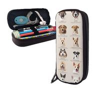 shgwehh Pencil Case Dog Breed Printed Big Capacity Pencil Case Pencil Pouch Simple Stationery Organizer for Office Travel Holder Box
