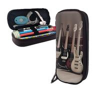 shgwehh Pencil Case Guitar Bass Music Printed Big Capacity Pencil Case Pencil Pouch Simple Stationery Organizer for Office Travel Holder Box