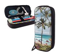 shgwehh Pencil Case Hawaiian Surfer On Wavy Printed Big Capacity Pencil Case Pencil Pouch Simple Stationery Organizer for Office Travel Holder Box