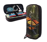 shgwehh Pencil Case Monarch Butterflies Printed Big Capacity Pencil Case Pencil Pouch Simple Stationery Organizer for Office Travel Holder Box
