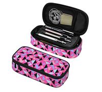 shgwehh Pink Triangle Pencil Case Large Capacity Pen Bag Compartment Pencil Pouch Multifunction Stationary Bag for Girl Women