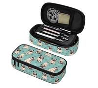 shgwehh Pug Pencil Case, Dog Pencil Pouch with Zipper, Large Capacity Pencil Pen Case Box, Durable Stationery Storage Organizer Bags for Teens Boys Girls Women Office (Pug)
