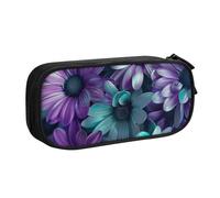 shgwehh Purple and Teal Flowers Printed Pencil Case Large Pen Bag Cute Pencil Box Pouch Office School Stationery Organizer for Girls Boys, Pink