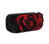 shgwehh Red Rose Printed Pencil Case Large Pen Bag Cute Pencil Box Pouch Office School Stationery Organizer for Girls Boys, Blue