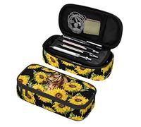 shgwehh Sunflower Horse Pencil Case for Boys Girls Large Capacity Pen Bags with Zipper Storage Organizer Bags Box Women for Office College