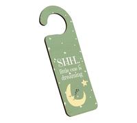 'Shh... Little One is Dreaming' Door Handle Hanger - Nursery Door Sign - Idea for New Parents (doorh-ds23-littleonedream)
