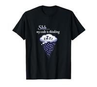 Shh My Code is Thinking Data Science Sleepy Binary Art T-Shirt