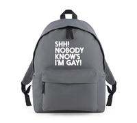 Shh Nobody Knows I'm Gay Backpack Rucksack 18L Bag - 42 x 31 x 21cm