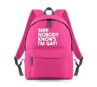 Shh Nobody Knows I'm Gay Backpack Rucksack 18L Bag - 42 x 31 x 21cm