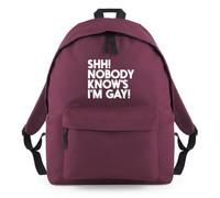 Shh Nobody Knows I'm Gay Backpack Rucksack 18L Bag - 42 x 31 x 21cm