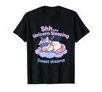 Shh... Unicorn Sleeping Fantasy Cloud Dream Art T-Shirt