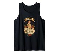 Shhh I’m Listening to True Crime Podcasts Distressed Design Tank Top
