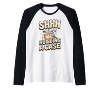 Shhh I'm Building a Case Detective True Crime Raglan Baseball Tee