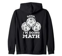 Shhh Im Doing Math Funny Weightlifting Gym Workout Quote Zip Hoodie