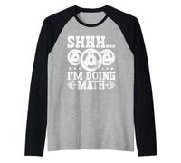 Shhh I'm Doing Math Weight Plate Humor Raglan Baseball Tee