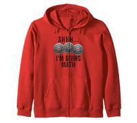 Shhh I'm Doing Math Weights Gym Funny Workout Zip Hoodie