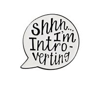 Shhh I'm Introverting Speech Bubble Pin Brooch, Introvert Enamel Pin, Gift For Antisocial Quiet Person, Don’t Talk To Me Lapel Badge, Socially Anxious Brooches, Funny Saying, Hilarious Accessories