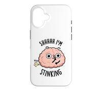 Shhh I'm Stinking Funny Brain Thinking Pun Case for iPhone 16