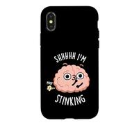 Shhh I'm Stinking Funny Brain Thinking Pun Case for iPhone X/XS