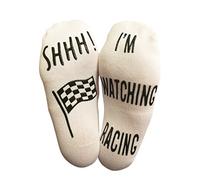 'Shhh I'm Watching Racing' Funny Novelty Socks For Those People That Love Racing (Ankle Lounge Socks)