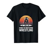 Shhh Im Watching Wrestling Retro Sunset T-Shirt