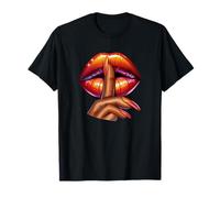 Shhh Lips Finger Silence Pop Art Design for Women T-Shirt