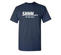 Shhh No One Cares Graphic Novelty Sarcastic Funny T Shirt, Navy, Medium