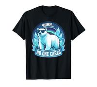 Shhh No One Cares Sarcastic Bear Attitude Design T-Shirt