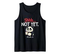 Shhh Not Yet Funny Panda Coffee Sarcastic Morning Humor Meme Tank Top