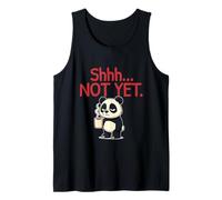 Shhh Not Yet Funny Panda Coffee Sarcastic Morning Humor Meme Tank Top