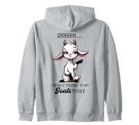 Shhh Only Talking To My Goats Today Funny Goat Lover Zip Hoodie