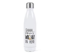 Shhh There's Whisky in Here Double Wall Water Bottle Insulated Stainless Steel Sports Drinks 500ml White