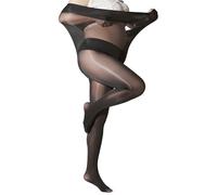 SHHZHIFAN Women's Sheer Black Tights Shiny with Reinforced Toes - High Waist Control Glossy Shimmer Pantyhose for Women Dancing Party Daily Dressing