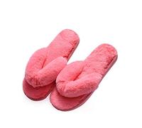 Shi xiaoshu SHIXIAOSHU Winter cotton slippers, soft and warm slippers, soft flip flops, cotton shoes, women's shoes,5-6,Watermelon red