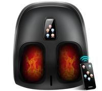 Shiatsu Foot Massager Machine with Heat, Upgraded Deep Kneading/Rolling Foot Massager for Delivers Pain Relief, Plantar Fasciitis, Neuropathy, Fits Up to 13‘’, Gifts for Women Mom Men Dad Seniors