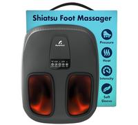 Aura Heal Shiatsu Foot Massager with Heat and Deep Kneading for Plantar Fasciitis, Neuropathy Relief, Suitable for Men, Size 14, Relief Black