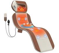 Shiatsu Full Body Massage Mat with Heat, Movable Shiatsu Neck Massager, 3D Lumbar Traction & Relaxation, 6 Vibrating Motors, for Stress Relief, Adjustable Waist to Fit 5'0-6'2, Foldable & Portable