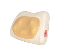 Shiatsu Neck Back Massager with Heat, 15-Min Timer, Massage Cushion Pillow with 2 Power Levels for Neck Lower Back Pain Relief, Kneading Massager for Home Office, All-Season Gift,Beige-One Size