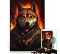 Shiba Fire Mage Jigsaw Puzzle for Teenagers 1000 Pieces Fine Logic Toy Calm Pastime Neat Edge Art Collection Piece 38x52cm