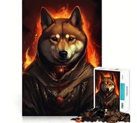 Shiba Fire Mage Puzzles for Adults 1000 Pieces Strengthen Memory Stress Relief Smooth Edge Heartfelt Gift 50x75cm