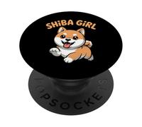Shiba Girl Cute Running Shiba Inu PopSockets Adhesive PopGrip