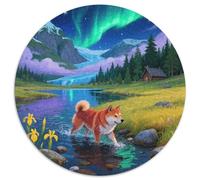 Shiba Inu 1000 Pieces Jigsaws Stress Reliever Difficult Challenge for Adults & Kids Puzzle Cute Pets Circular Puzzle Home Decor Gifts (67.5x67.5cm)