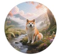 Shiba Inu 1000pc Round Puzzle with Pet Dog, Offers A Relaxing Yet Challenging Experience, Brilliant for Mindfulness Practice 1000pcs (67.5x67.5cm)
