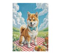 Shiba Inu 500 Piece Jigsaw Puzzle for Adults Cute Pet Animals Jigsaw Post Work Relaxation Tool Challenging Fun for Friends Family Home Decor 500 PCS
