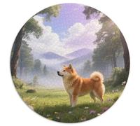 Shiba Inu A Thoughtful 1000pc Round Puzzle with Pet Dog, Ideal for Relaxation Corners, Great for Artistic Souls 1000pcs (67.5x67.5cm)