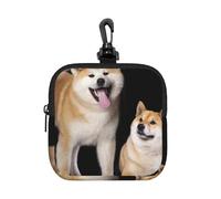 Shiba Inu Akita Inu, Square Zipper Storage Bag, Neoprene Coin Purse, Small Wallets, Change Pouch, Change Purse