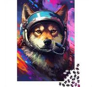 Shiba Inu Astronaut-18 Puzzle 1000 Pieces for Adults, Animal Art Challenge for Weekend Relaxation 52x38cm/1000pcs