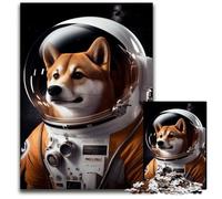 Shiba Inu Astronaut Jigsaws 1000 Pieces for Adults Puzzles for Adults Intricate Design for Teenagers DIY Decor And BrainBoosting Fun 1000 PCS(38x26cm)