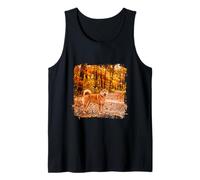 Shiba Inu Autumn Forest Trail Warm Fall Leaves Scene Tank Top
