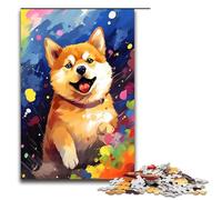 Shiba Inu Baby Is Surrounded by SplattersLots of Colour 1000 Piece Jigsaw Puzzles for Adults for Gifts Best Gift Suitable for And Teenager 14 And Up 1000 PCS